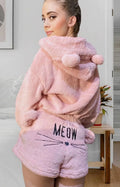 Women's Meow Plush Pajama Shorts