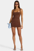 Modal Bodycon Mini Dress in Cocoa Brown