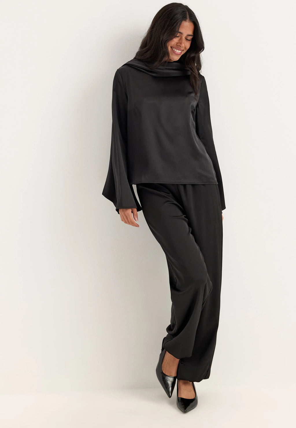 Satin Scarf Blouse