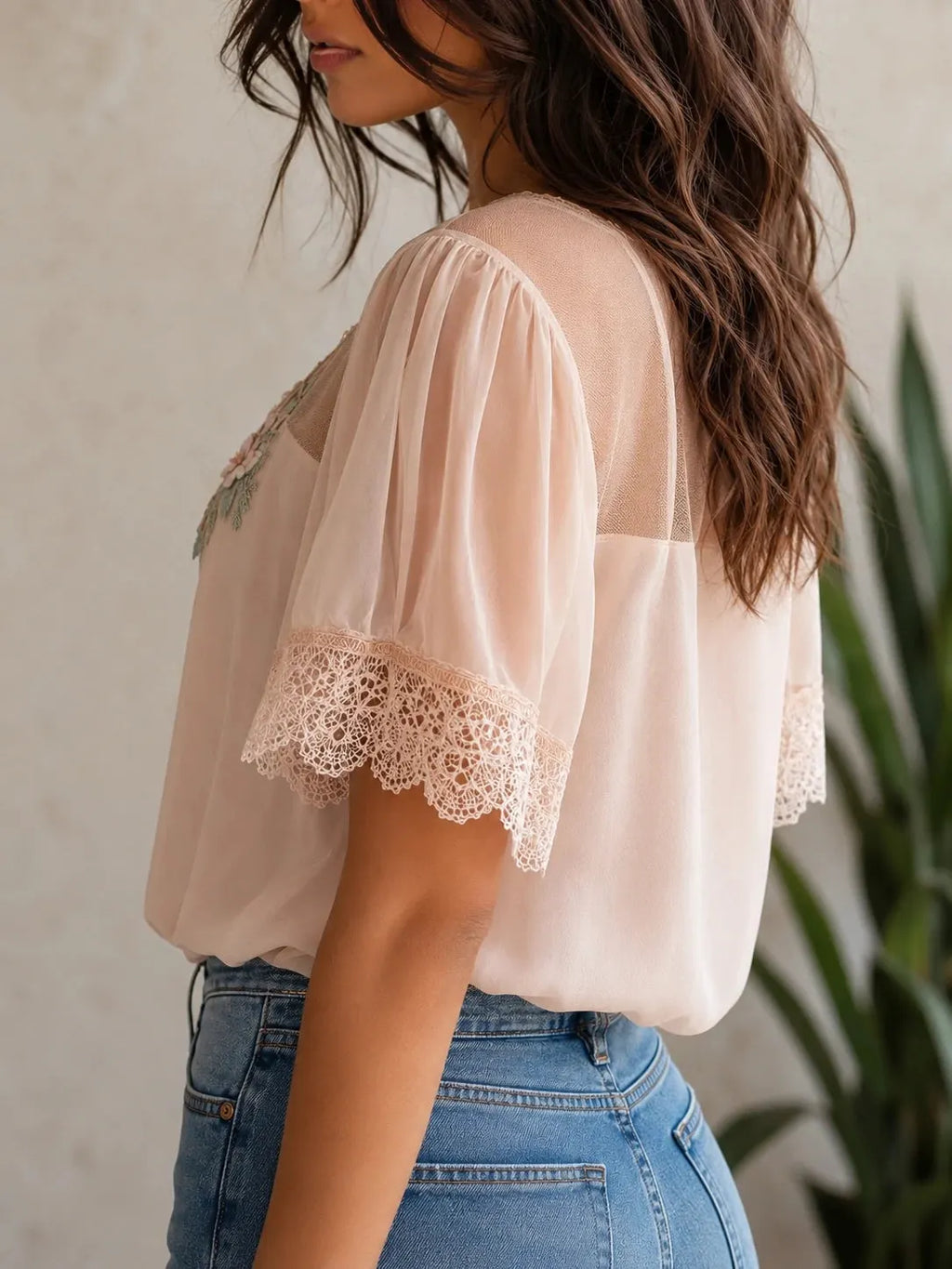 Boho Blouse in chiffon, Premium Look