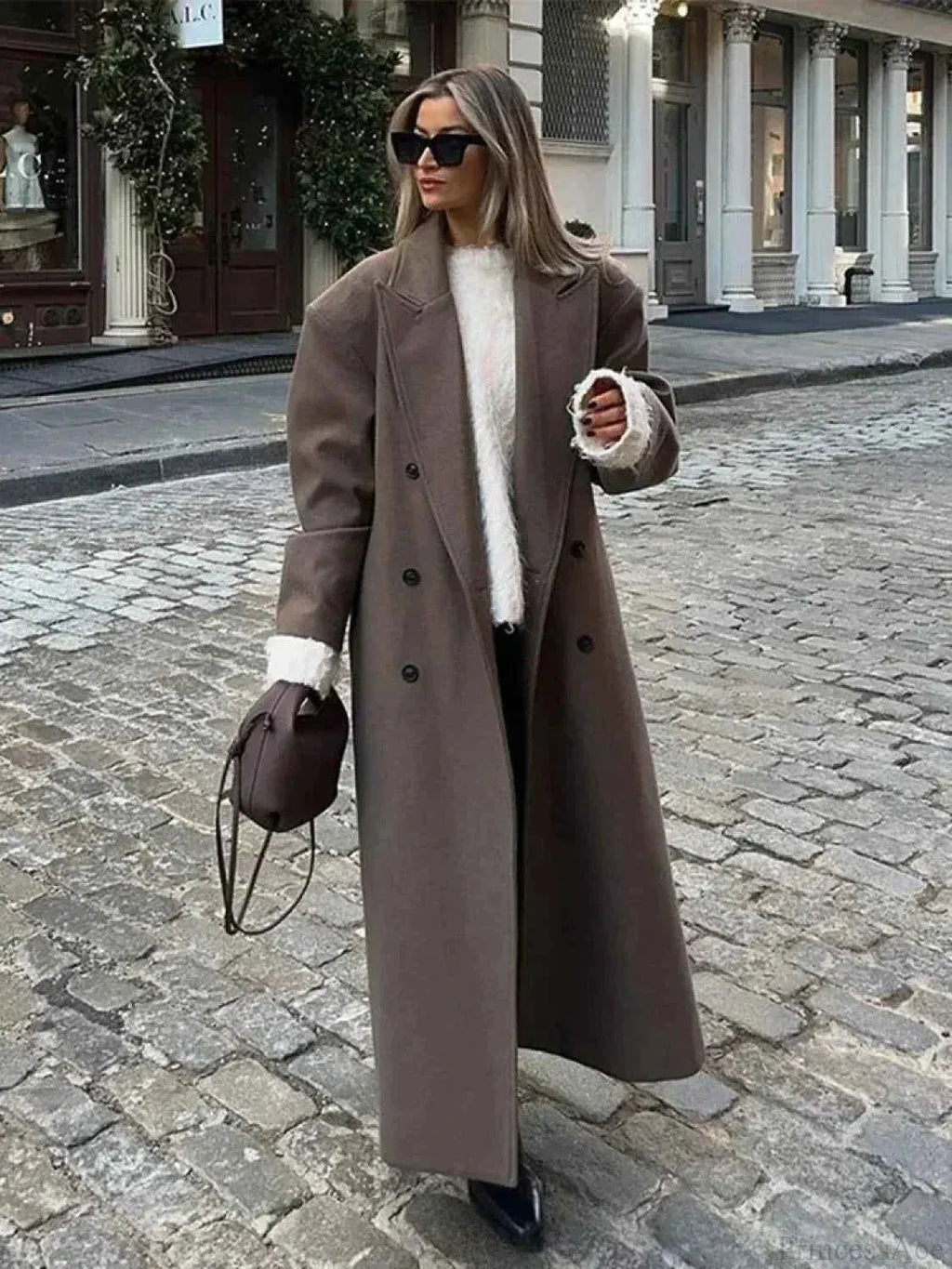 Thick Winter Coat with Straight Single-Row Closure