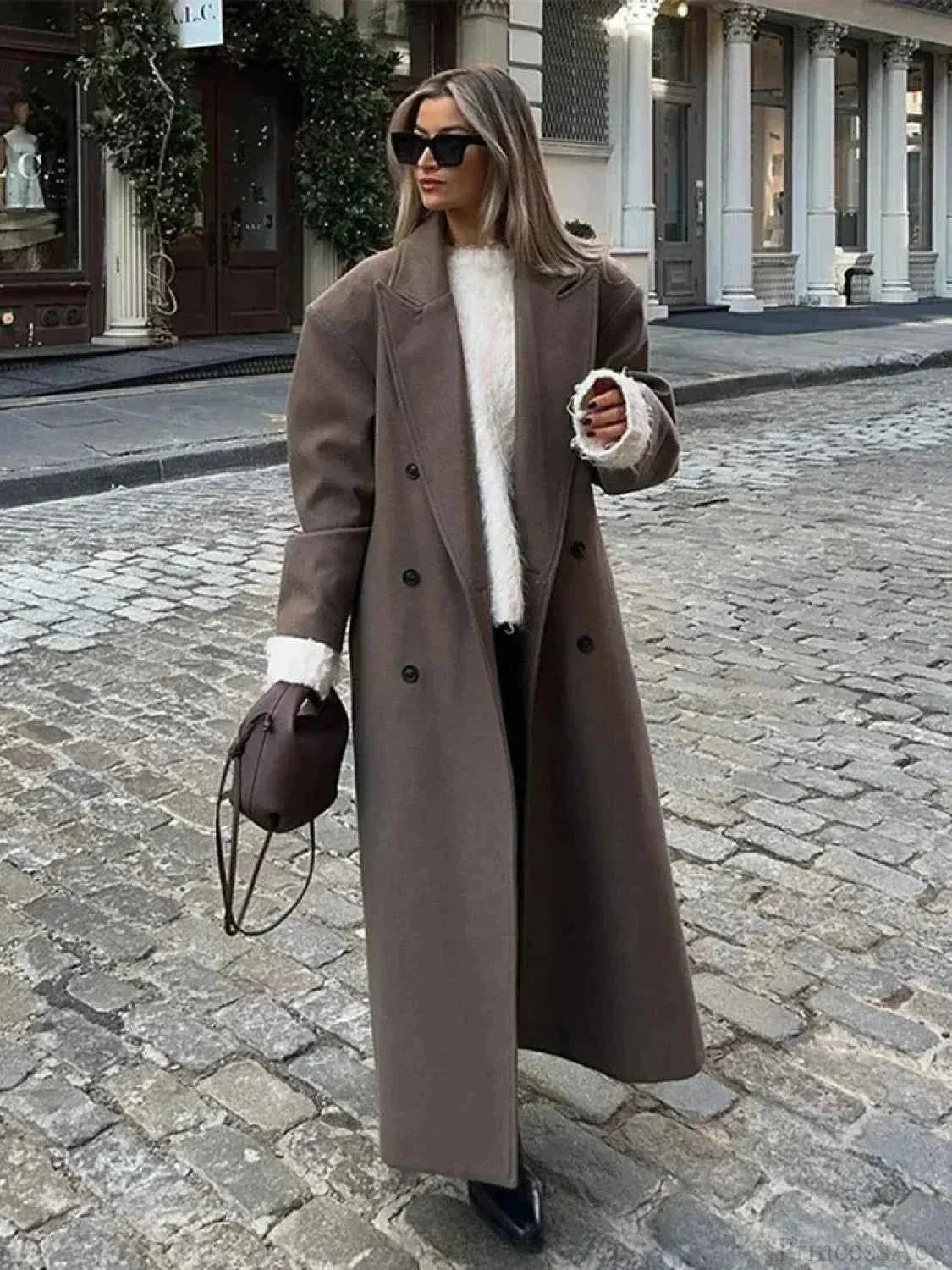 Thick Winter Coat with Straight Single-Row Closure
