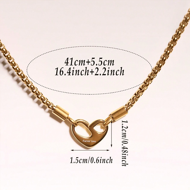 Valentine's Day Titanium Steel Necklace Forever Love Heart Stainless Steel Clavicle Necklace