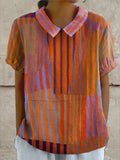 Nina | Geometric Striped Shirt