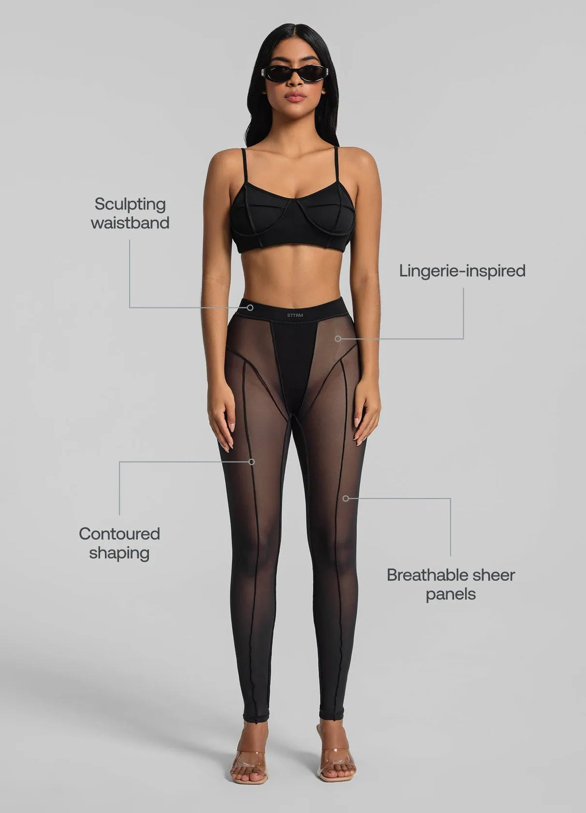 Semi-Sheer High-Waisted Leggings for a Sleek, Sculpted Look