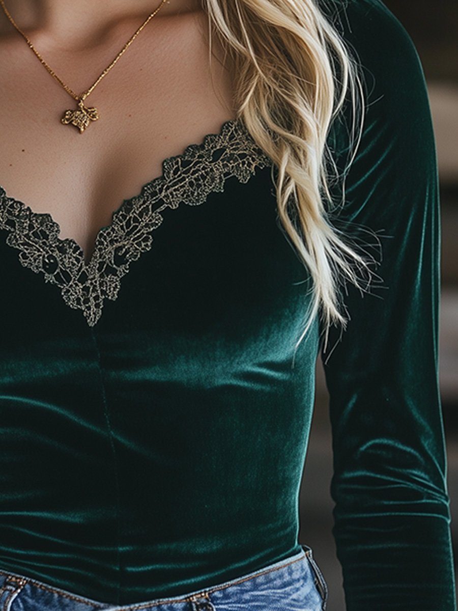 Chic Shirt in velvet, Premium Look