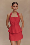 Kallie Linen Peplum Top