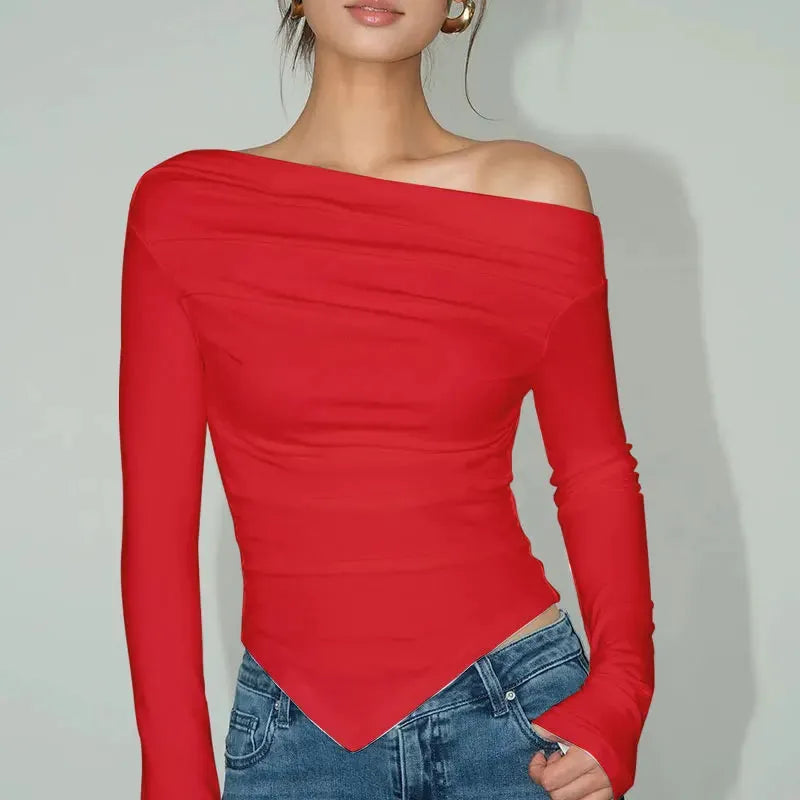 Sexy Off Shoulder Slim T-shirt Sweater