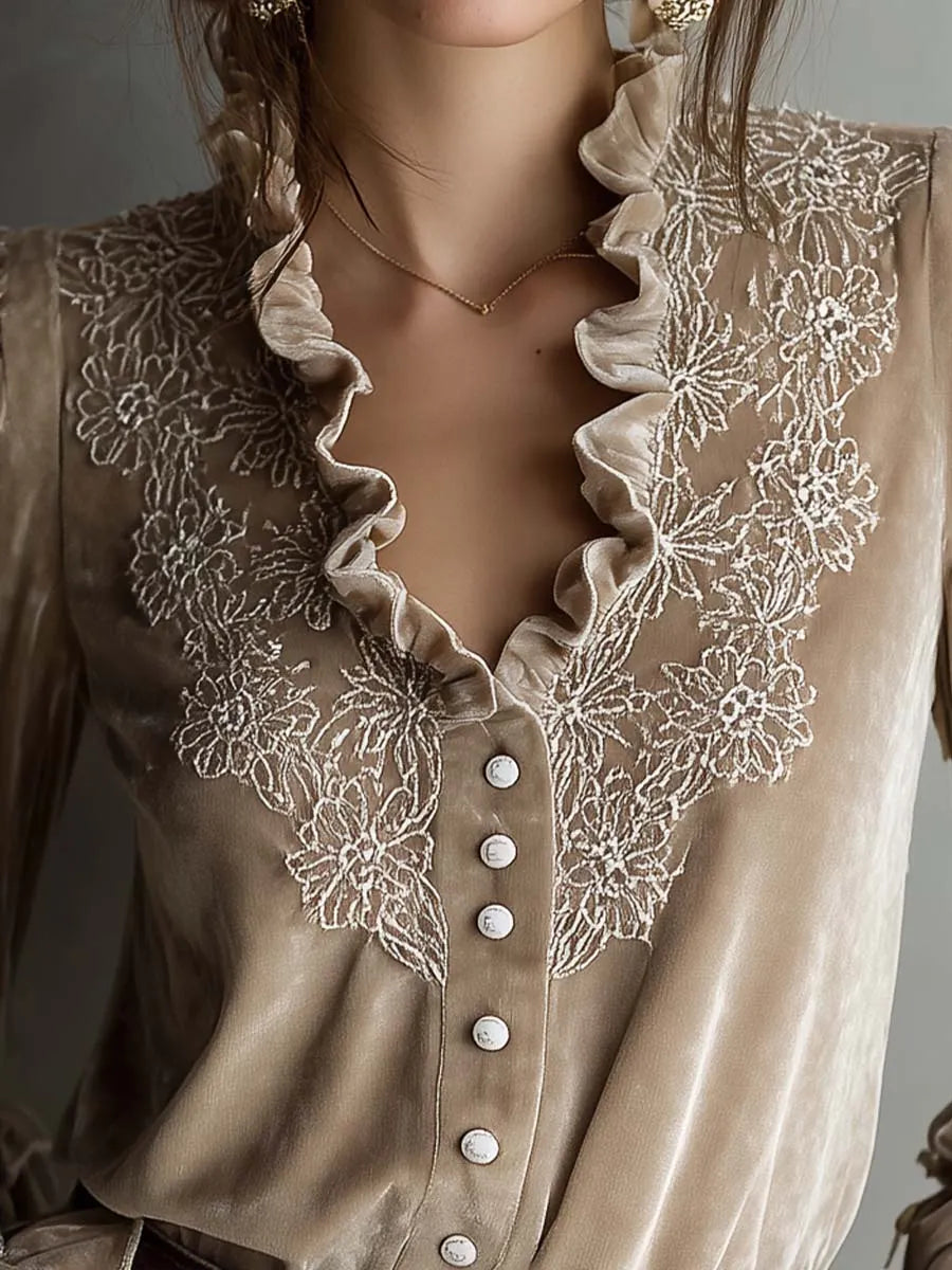 Chic Shirt in velvet, Smart Price