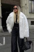 Solid Eco Faux Fur Coat