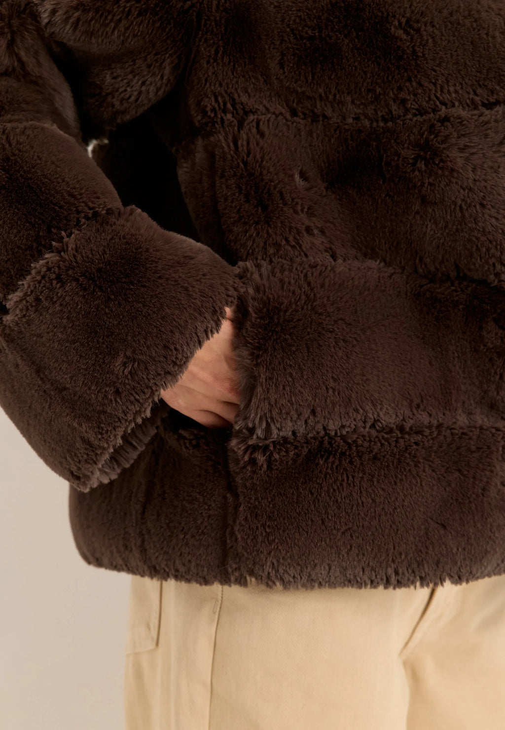 Faux fur High Collar Coat