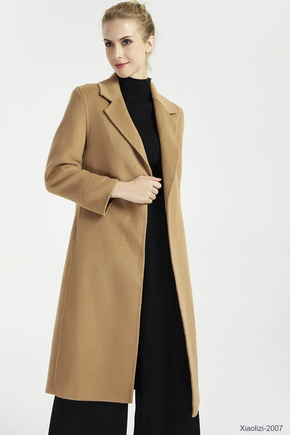 Camel Wool Coat – Timeless Single-Breasted Long Winter Overcoat 2007