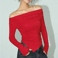 Sexy Off Shoulder Slim T-shirt Sweater