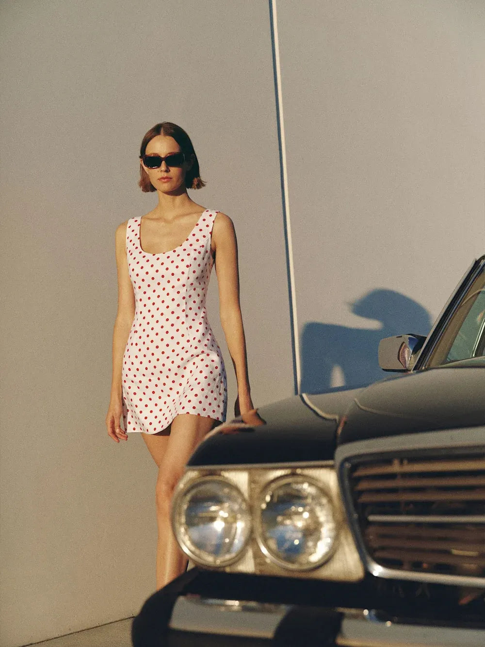Retro Red Polka Dot Mini Dress