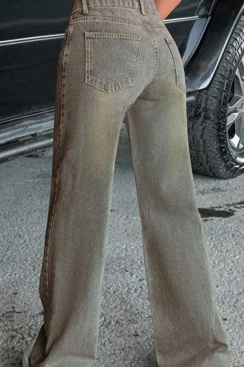 Distressed Washed Blue Jeans