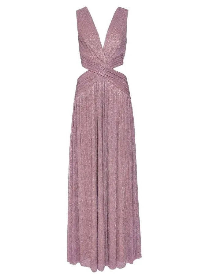 Lurex Plunge Maxi Dress