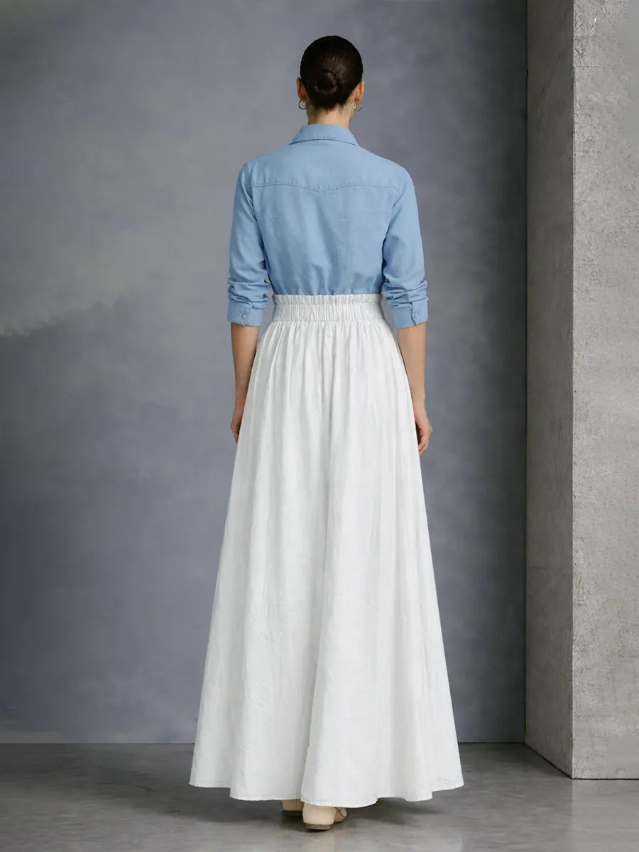 Elegant Skirt in linen, Designer Aesthetic