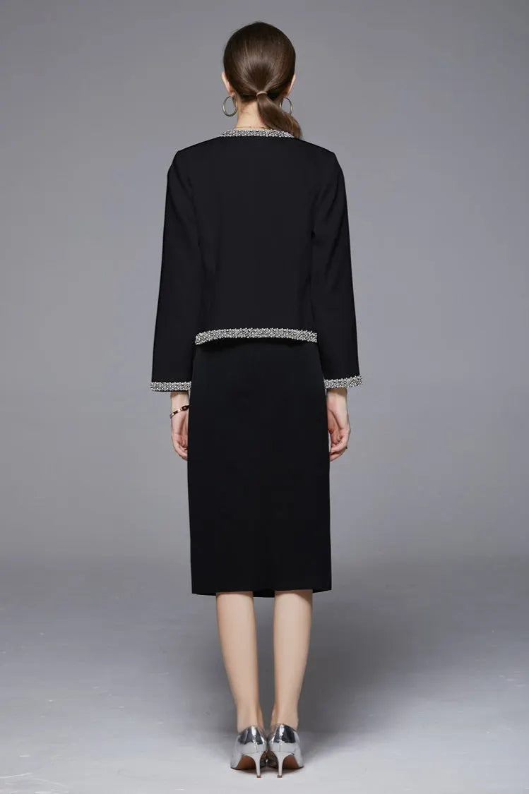 Beaded Open Front Short Coat