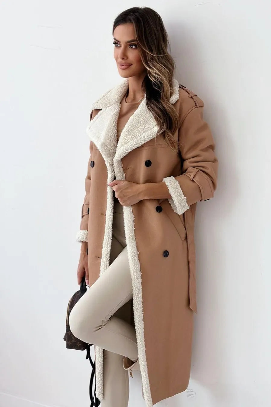 Reversible Fleece Stand Collar Coat