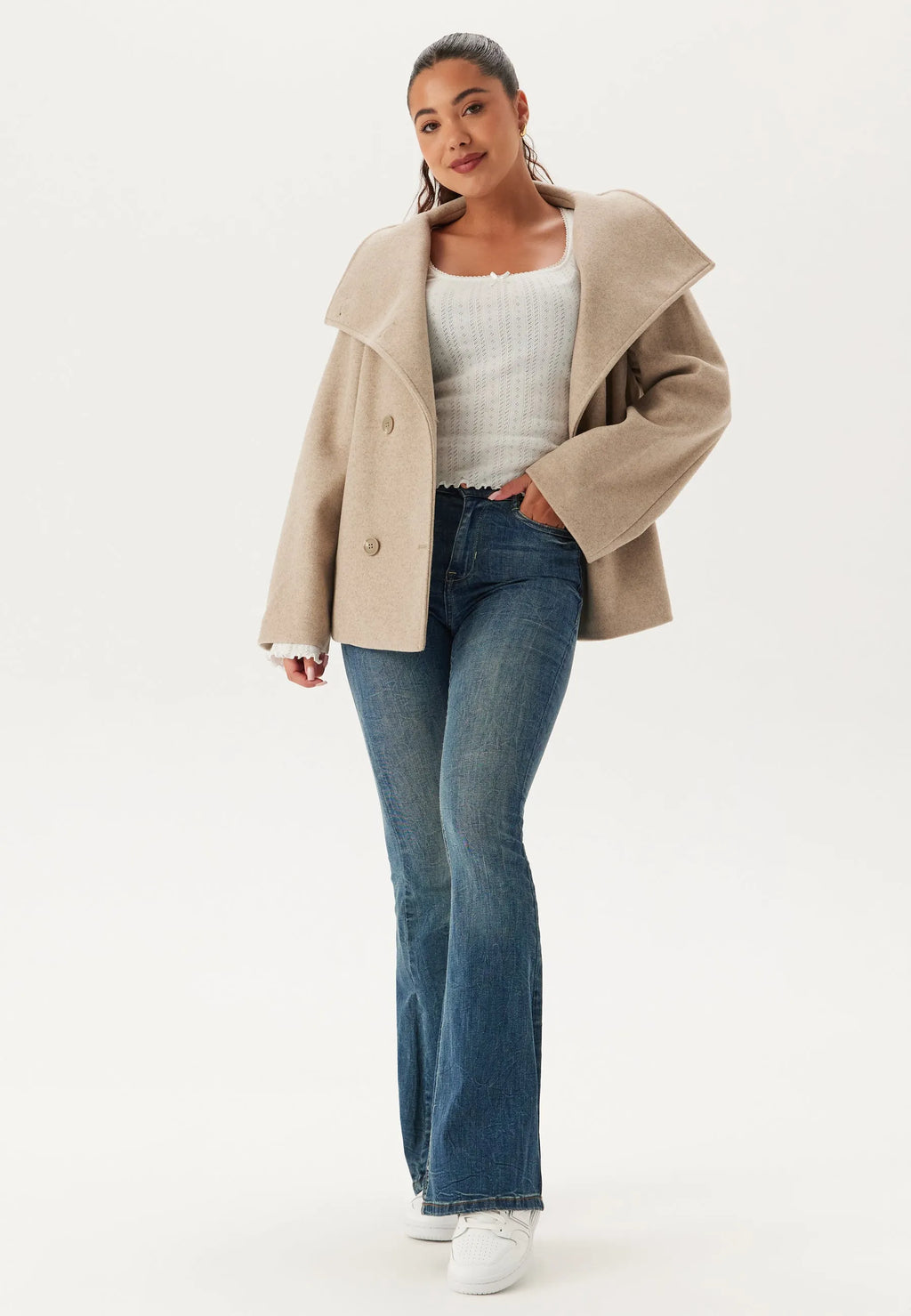 Ava High Neck Short Coat