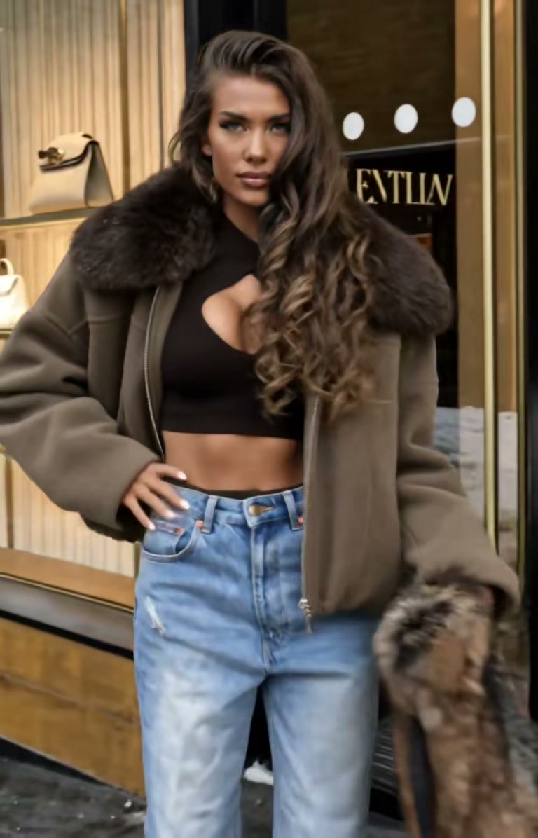 taupe-cropped-puffer-jacket-brown-faux-fur-collar-winter-coat