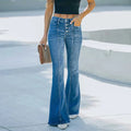 Women's Flared Patchwork Vintage Fashion Stretch High Waist Casual Slim Streetwear Wide Leg Flare Jean
