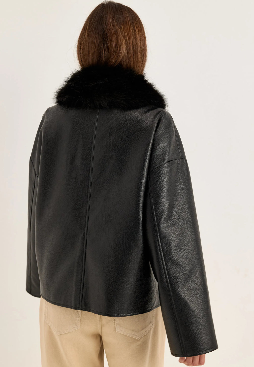 Fur Collar PU Jacket
