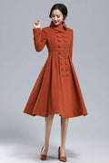 Handmade Caramel Wool Coat – Vintage Princess Winter Maxi Overcoat 3164