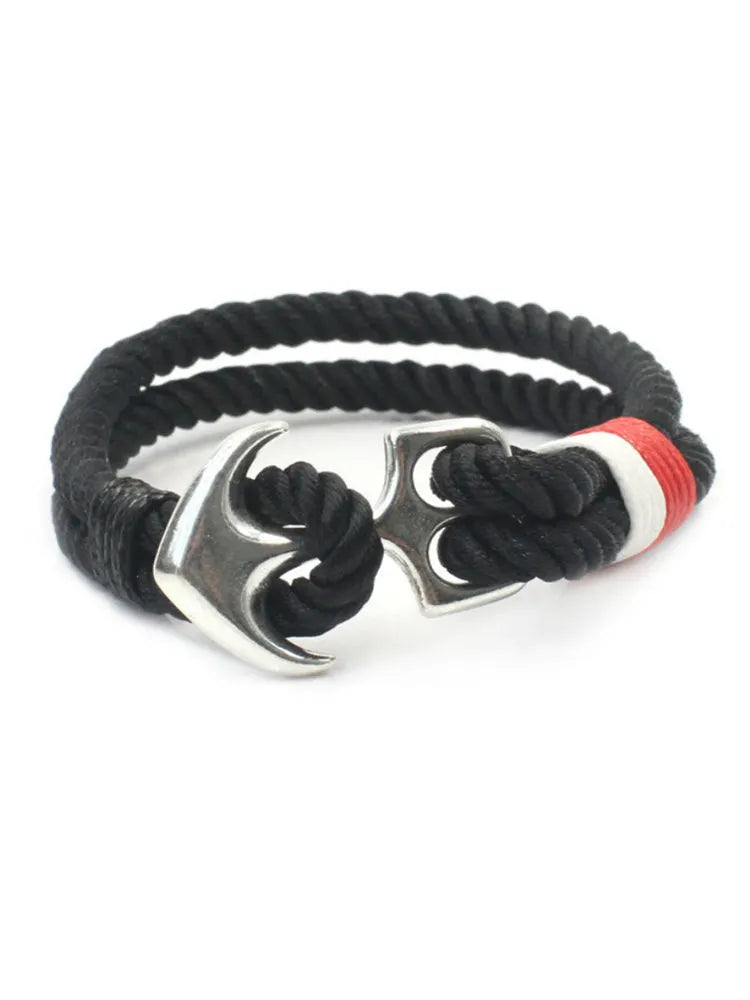 Anchor Couple Bracelet Navy Style Alloy Braided Bracelet