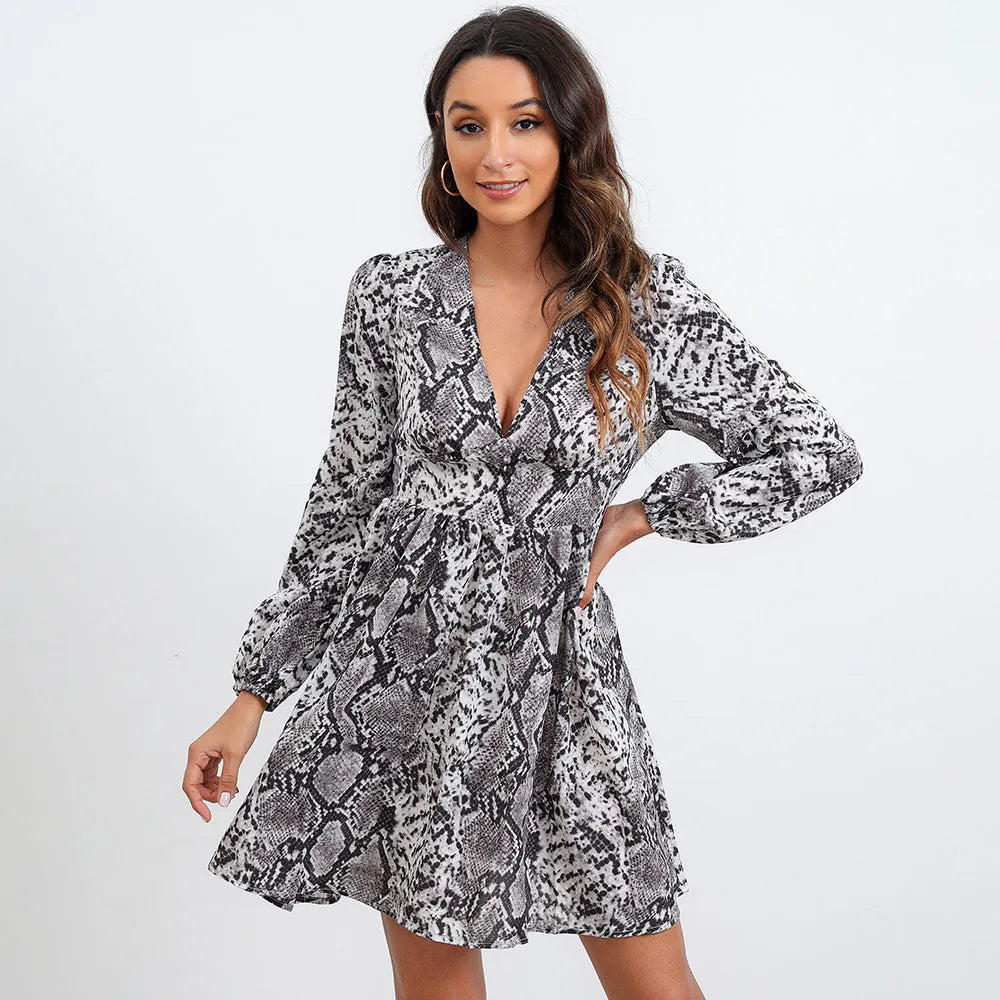 Laurent Python Print Twist Kimono Dress