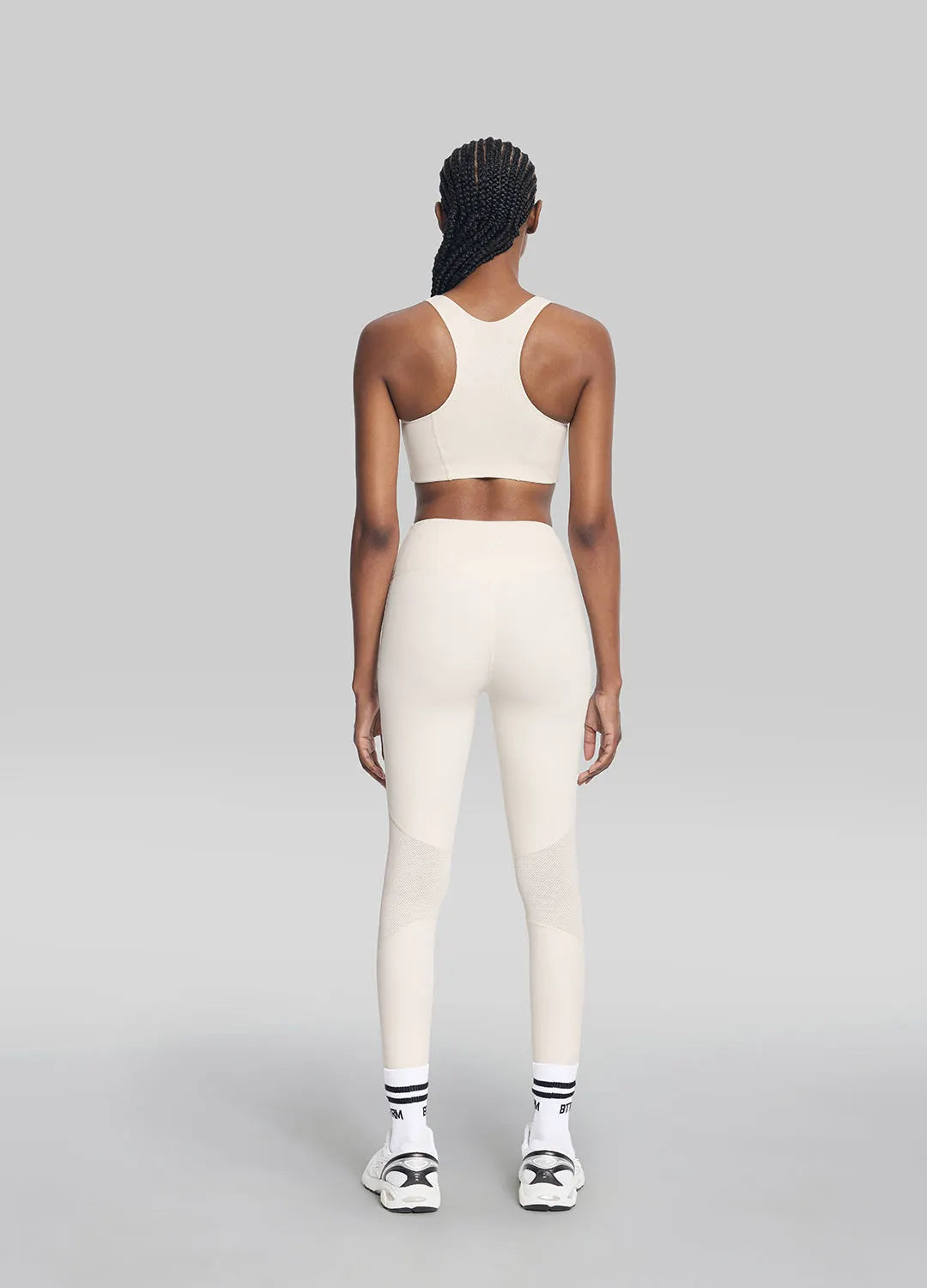High-Waisted Mesh-Panel Leggings for High-Impact Workouts