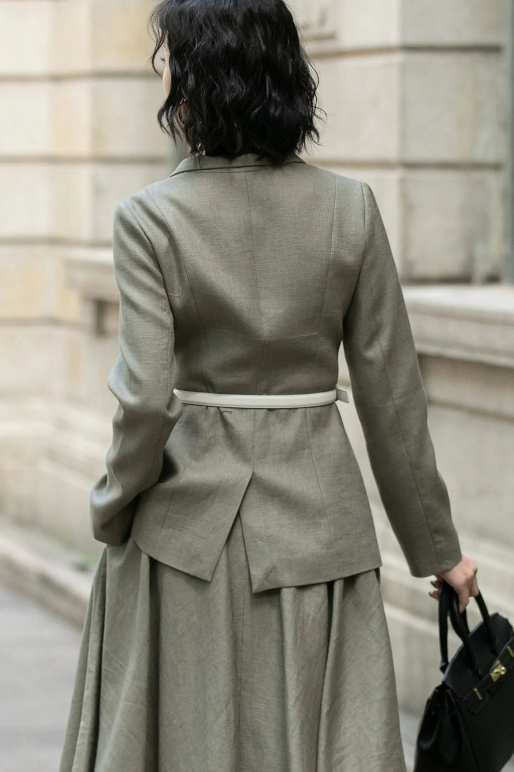 Linen Short Jacket – Button Closure with Lapel Collar and Side Pockets for Spring & Autumn 5681