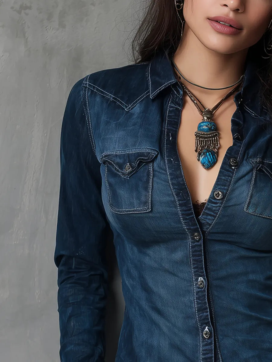 Retro Blouse in soft, Smart Price