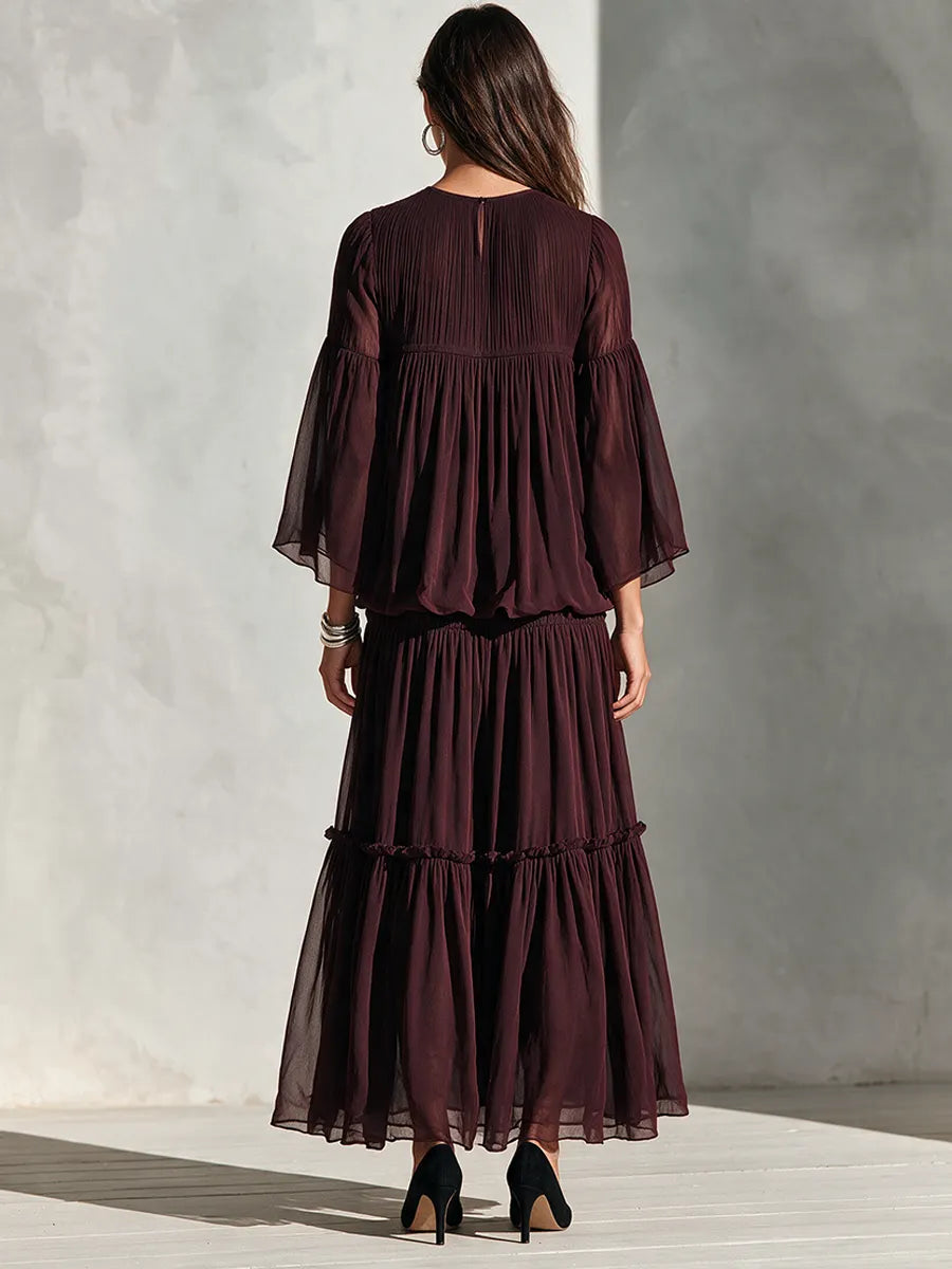 Women's Airy Chiffon Two-Piece Maxi Dress Set MDZ3156H4ZRK