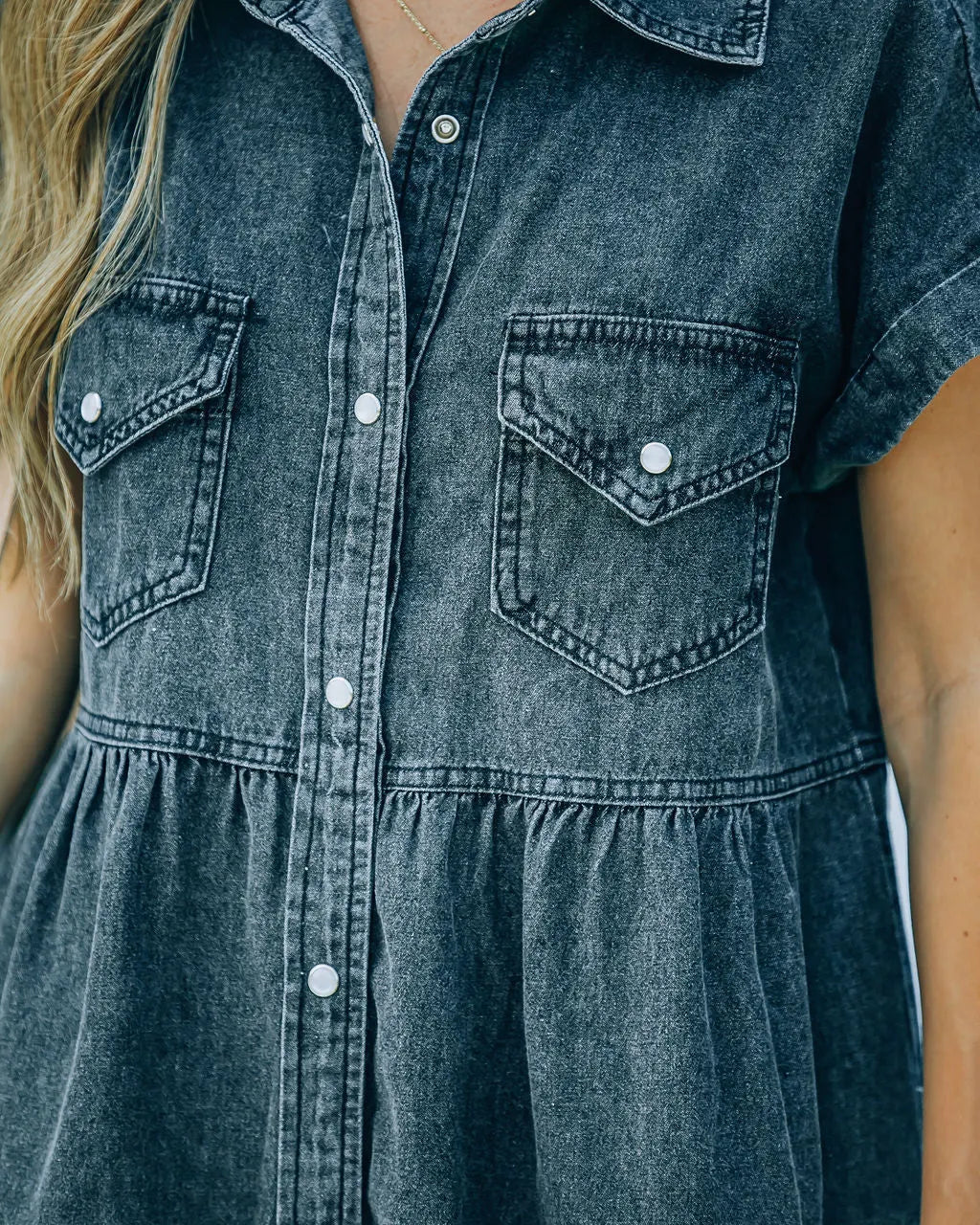 Madden Button Down Denim Shirt Dress