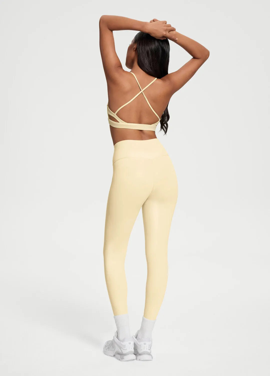 Sleek Faux Leather 7/8-Length Leggings