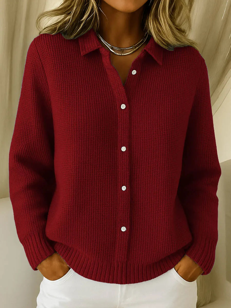 ANNA – COZY BUTTON-FRONT KNIT SWEATER