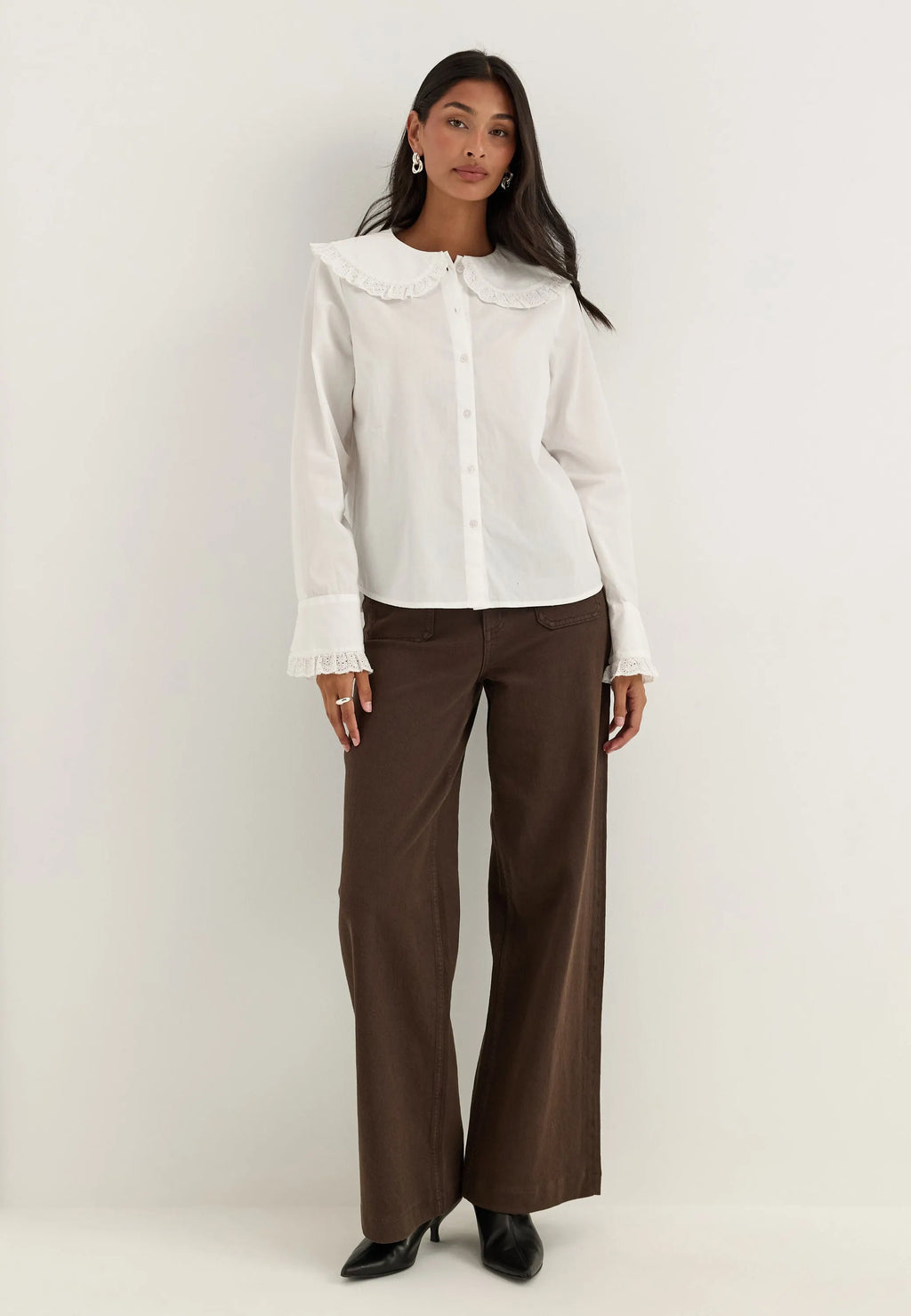 Cotton Lace Collar Blouse