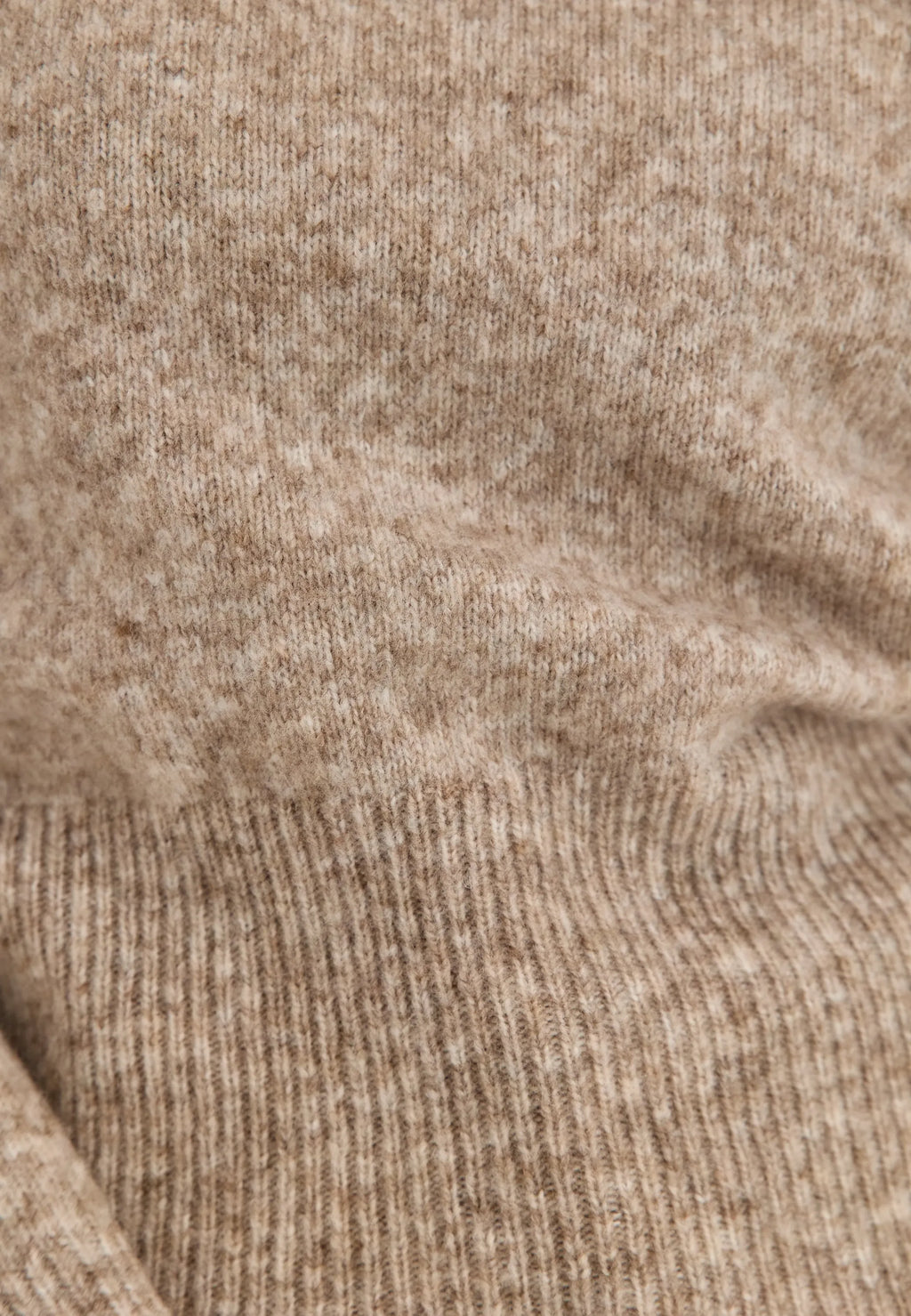 Knitted Wool Blend Wide Sleeve Sweater