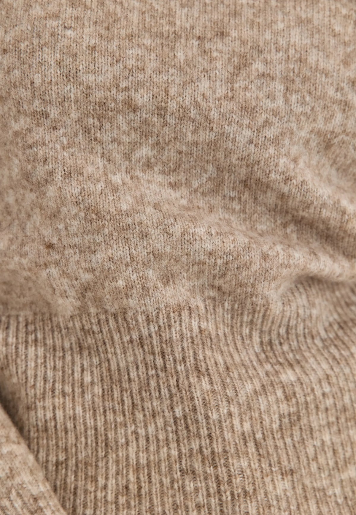 Knitted Wool Blend Wide Sleeve Sweater