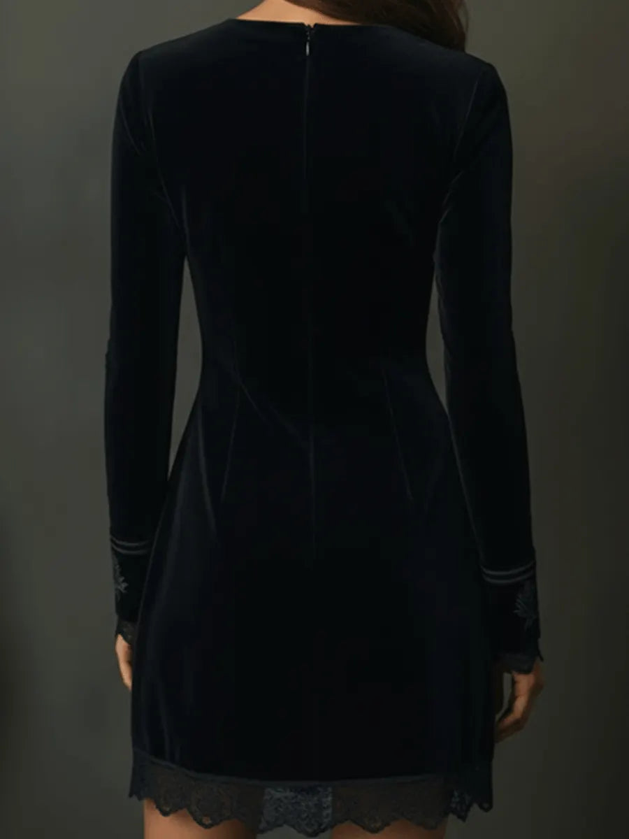 Retro Mini Dress in velvet, Premium Look