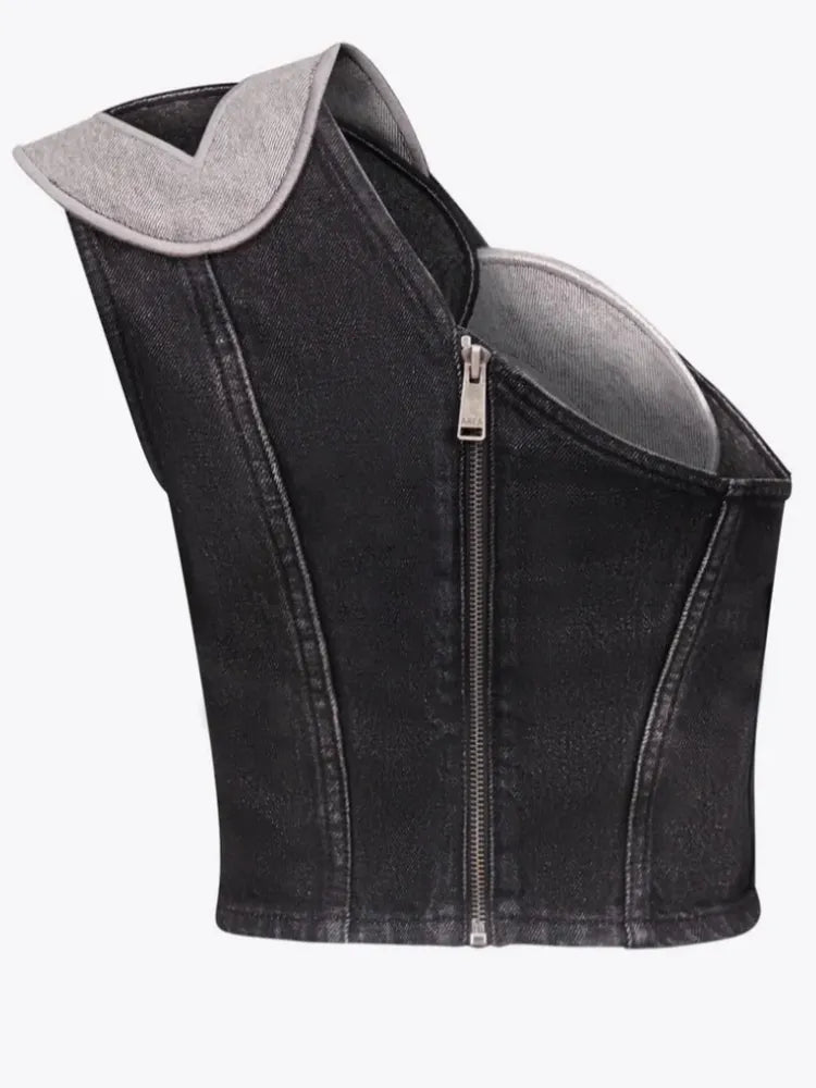 Lock Ring Type Irregular Jeans Set