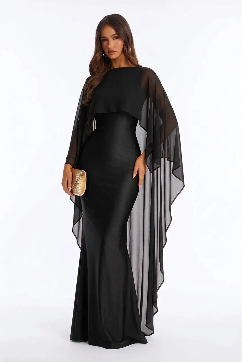 Aveline Cape Sleeve Mermaid Gown