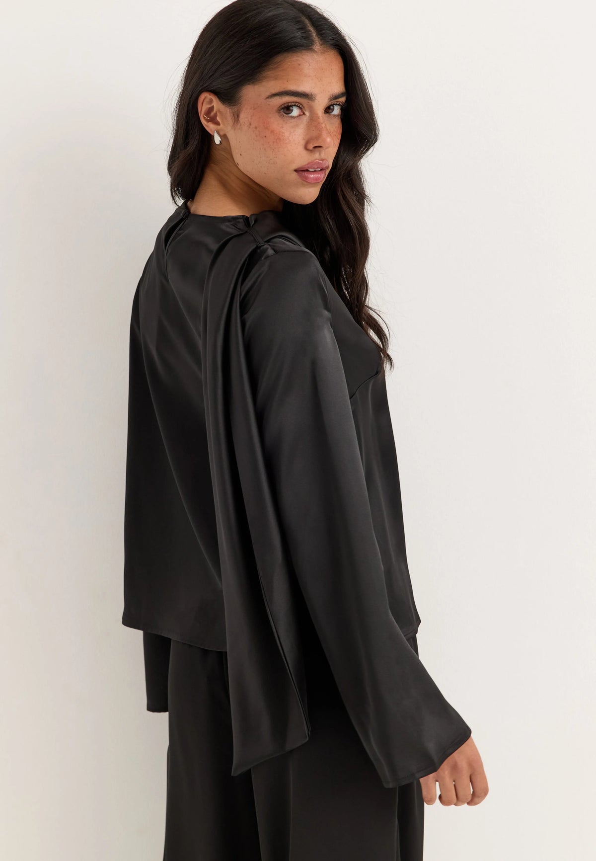 Satin Scarf Blouse
