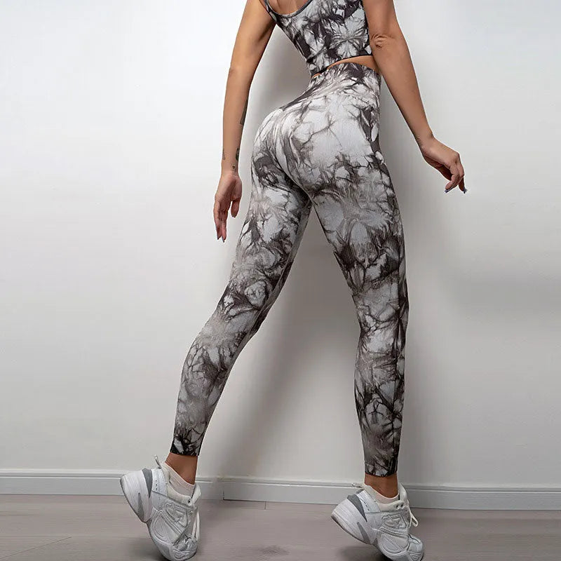 KittenAlarm - Mojoyce Tie Dye Yoga Leggings Fitness Sport Leggings For Women Workout Seamless Running Tights Pants Push 