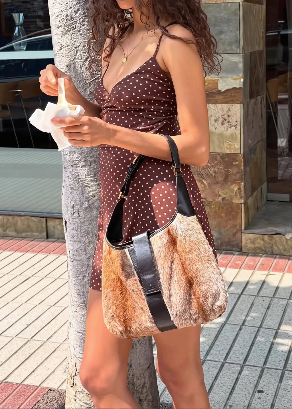 Solid Polka Dot Slim Cami Mini Dress