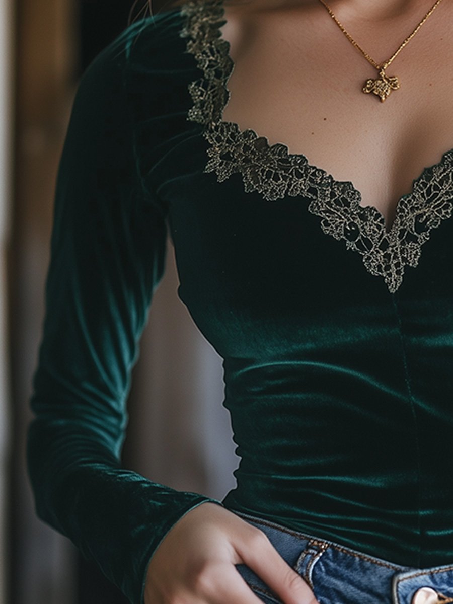 Chic Shirt in velvet, Premium Look