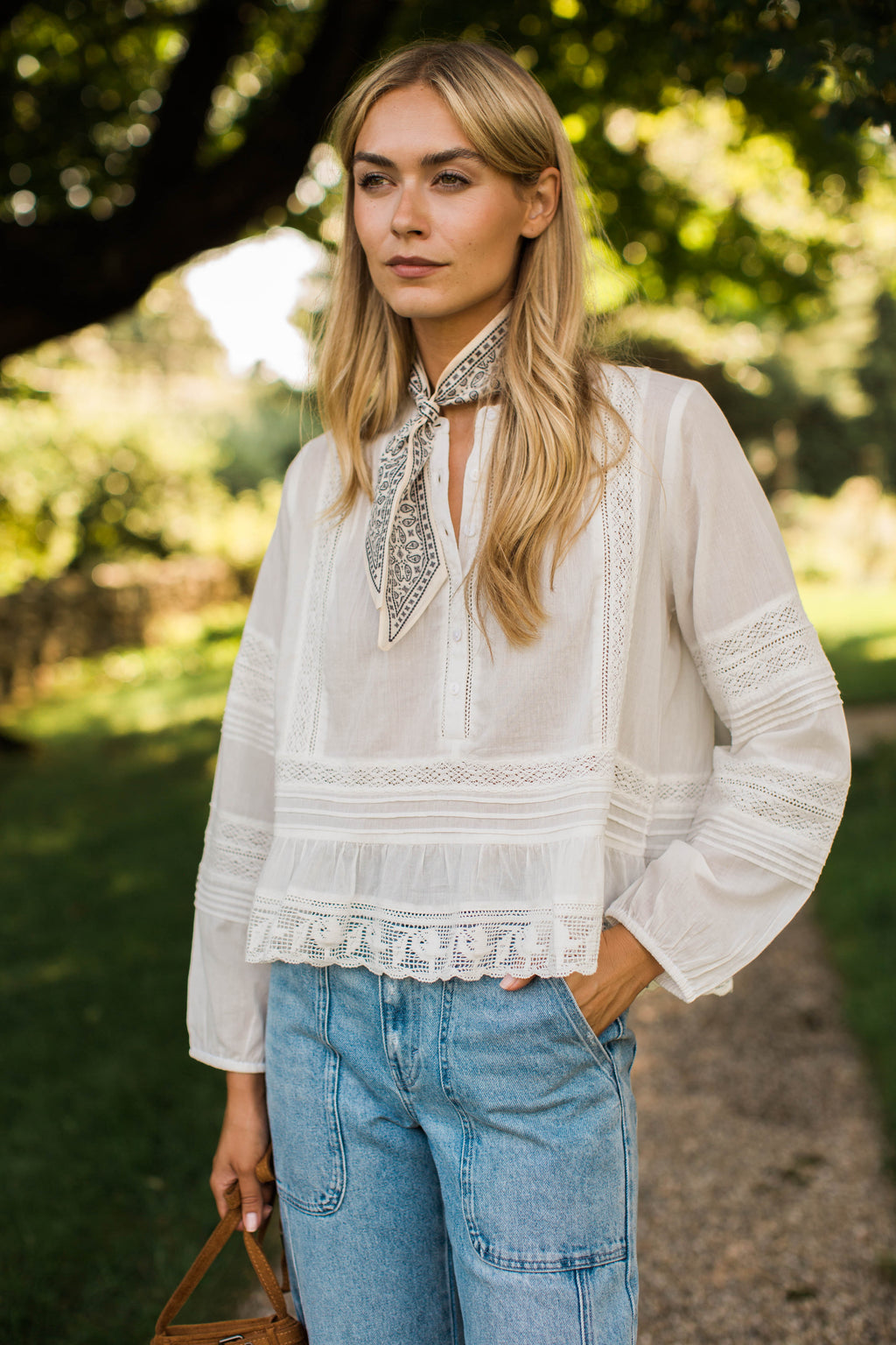 Avery Cotton Lace Top - Ivory