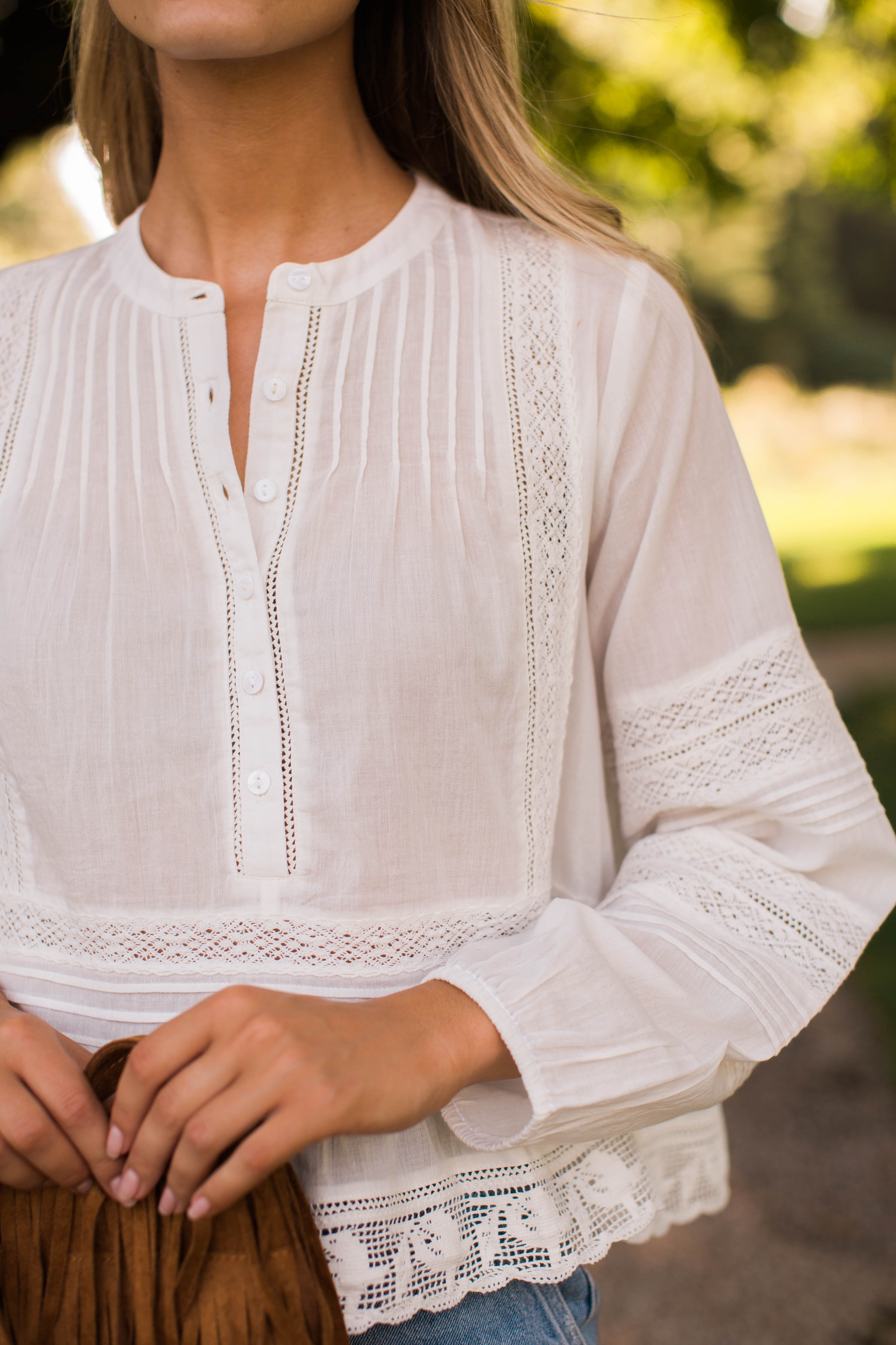 Avery Cotton Lace Top - Ivory