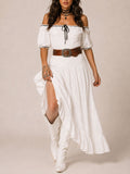 Perfect for Country Music Festivals — 2026 Spring Summer Women's Off-the-Shoulder Milkmaid Boho Chic Maxi Dress
